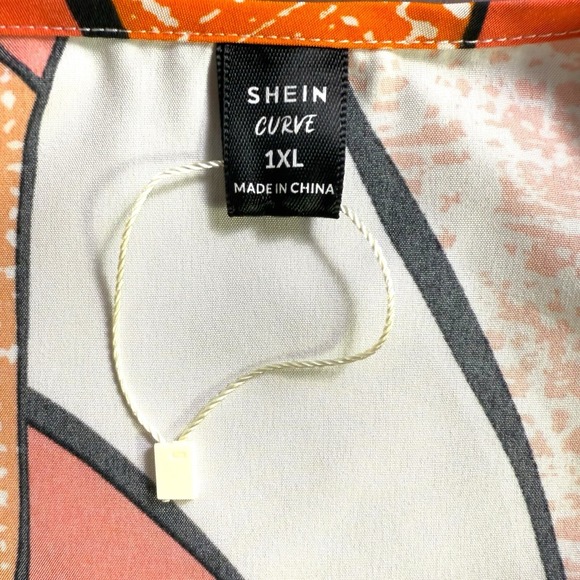 Shein Curve Multicolor Short Sleeve Romper Shorts Jumpsuit Elastic Waist 1XL - Picture 6 of 10